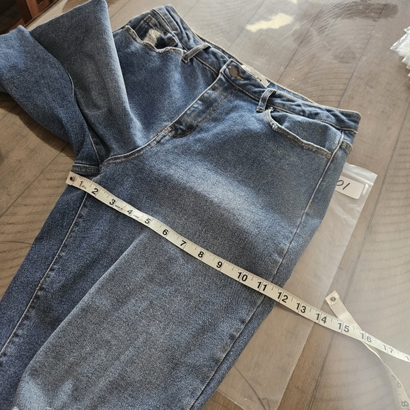 RSQ High-rise Straight Leg Raw Hem Denim Blue Jeans Sze 30x30 Fringed Distressed - Picture 10 of 10